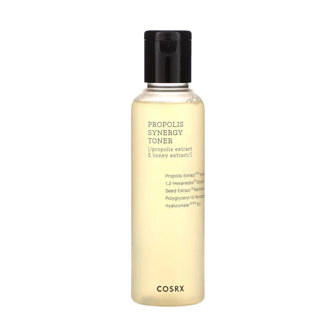 COSRX Full Fit Propolis Synergy Toner with honey extract in clear bottle