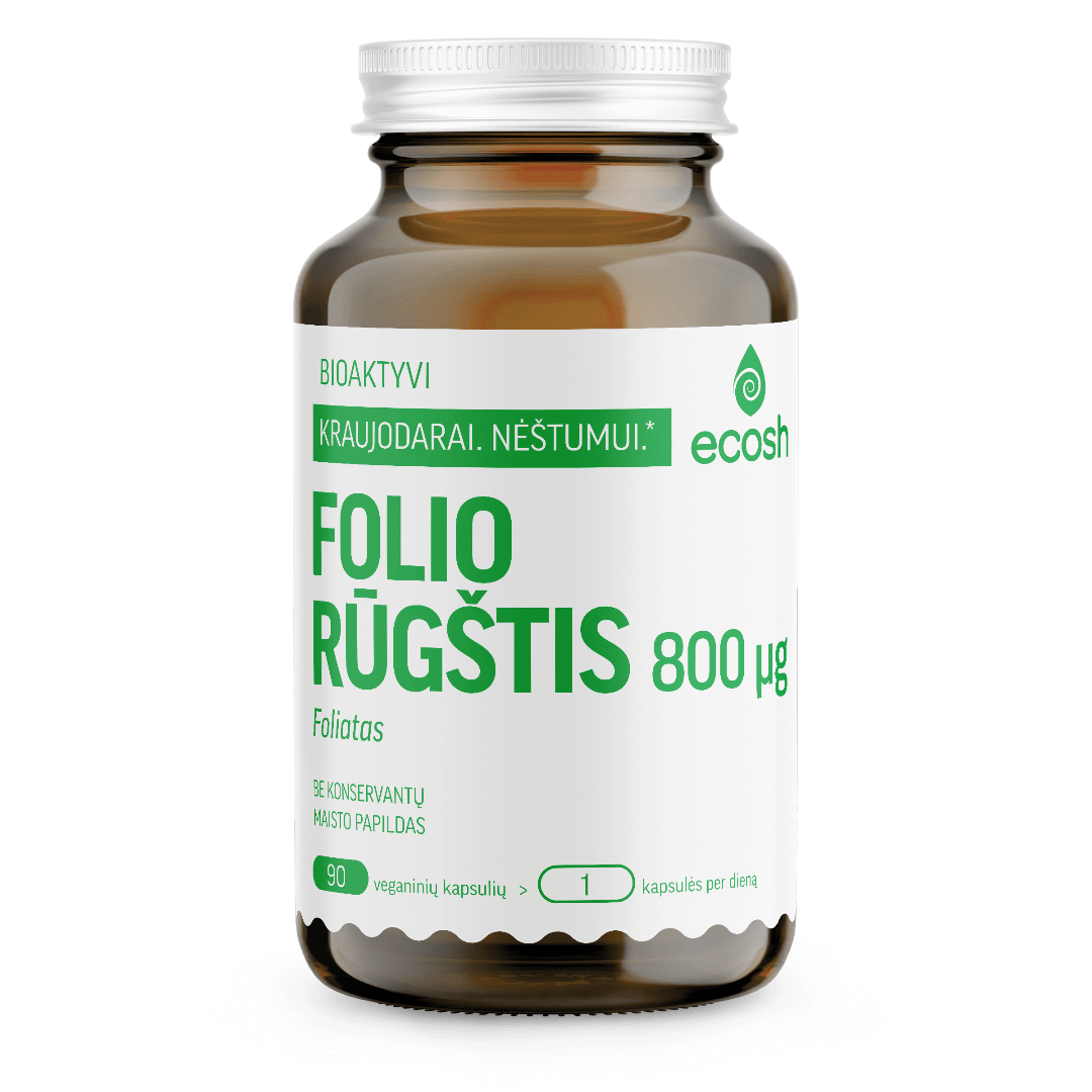 ECOSH bioaktyvioji folio rūgštis (folatas), 800 µg