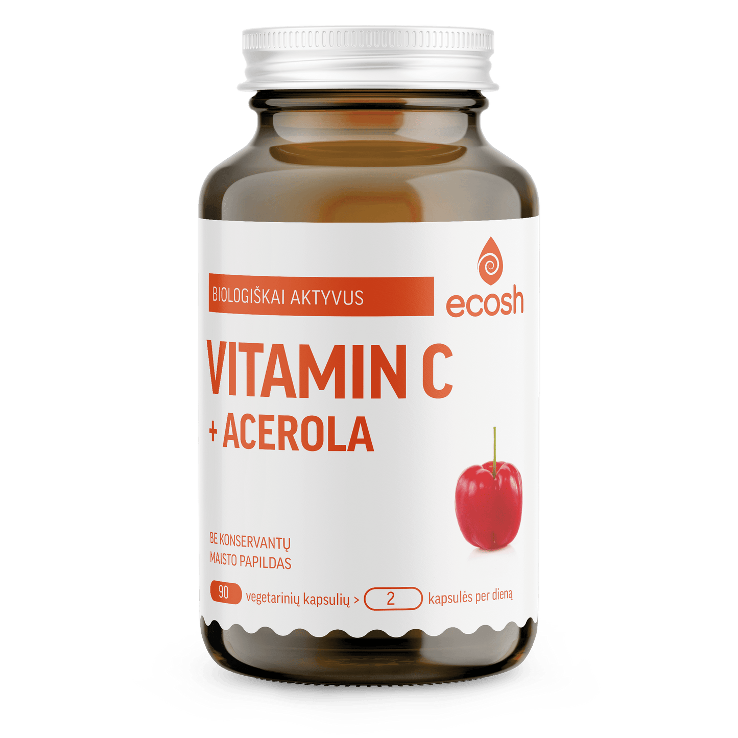 ECOSH bioaktyvus vitaminas C su acerola, 90 kapsulių