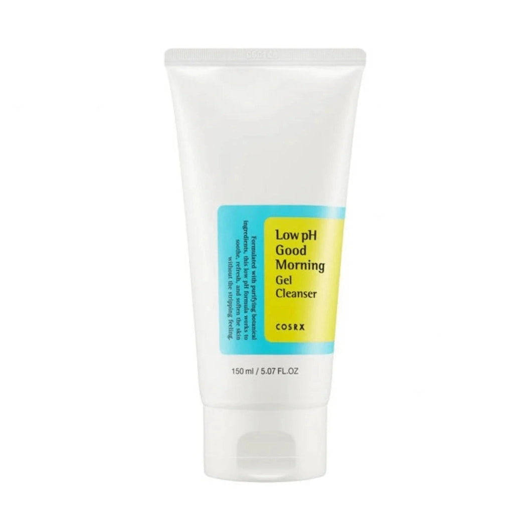 COSRX Low pH Good Morning Gel Cleanser 150ml white tube with blue and yellow label