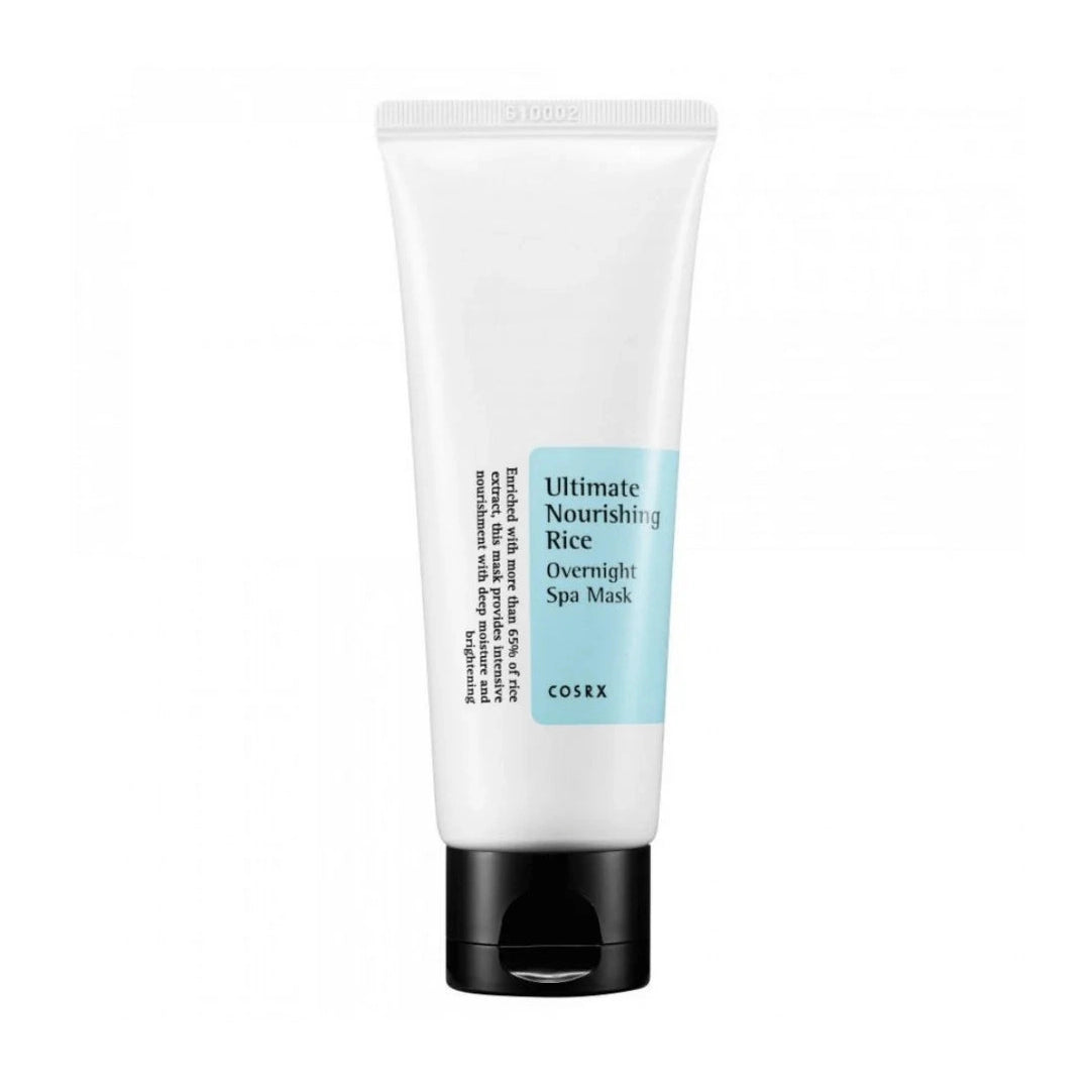 COSRX Ultimate Nourishing Rice Overnight Spa Mask tube with 65% rice extract