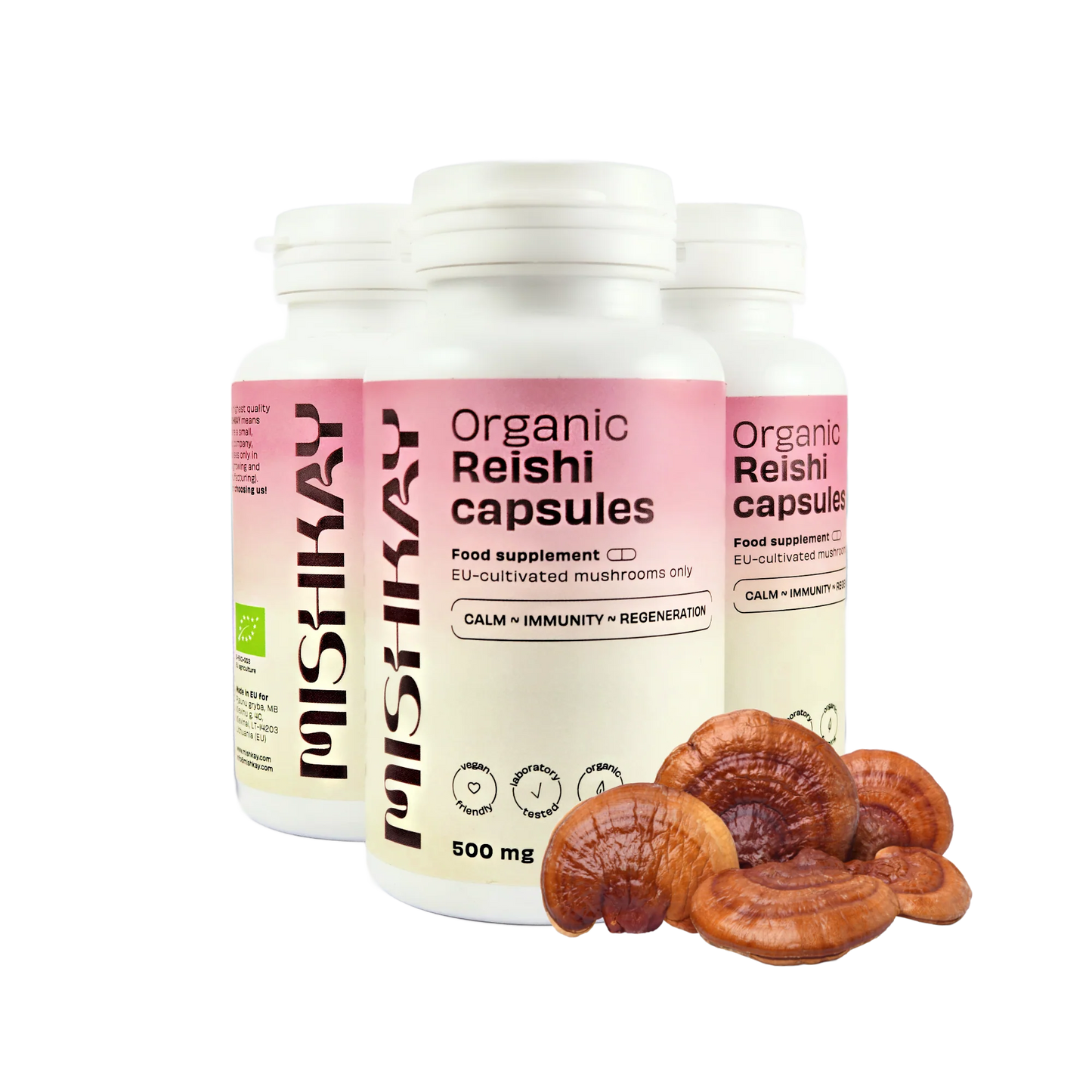 Ekologiškos Reishi kapsulės (Maisto papildas)