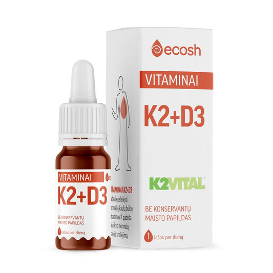 ECOSH Vitamins K2 (K2VITAL®, 45 μg) + D3 (2000 IU, 50 μg), 10 ml