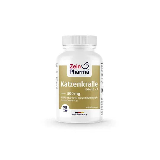 Zein Pharma Uncaria tomentosa 500mg tablets in white bottle