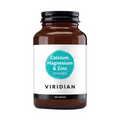 Viridian Calcium Magnesium & Zinc powder in brown amber glass jar with white label