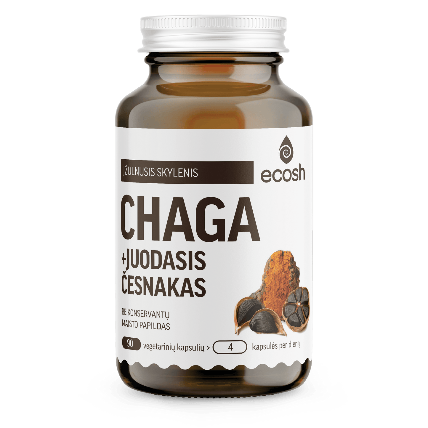 ECOSH Chaga with Black Garlic, 90 capsules