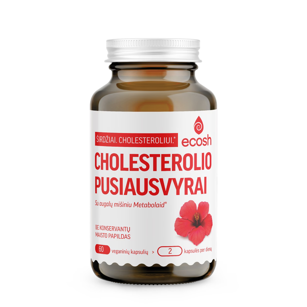 ECOSH cholesterolio balansas su „Metabolaid®“ žolelių mišiniu, 60 kapsulių