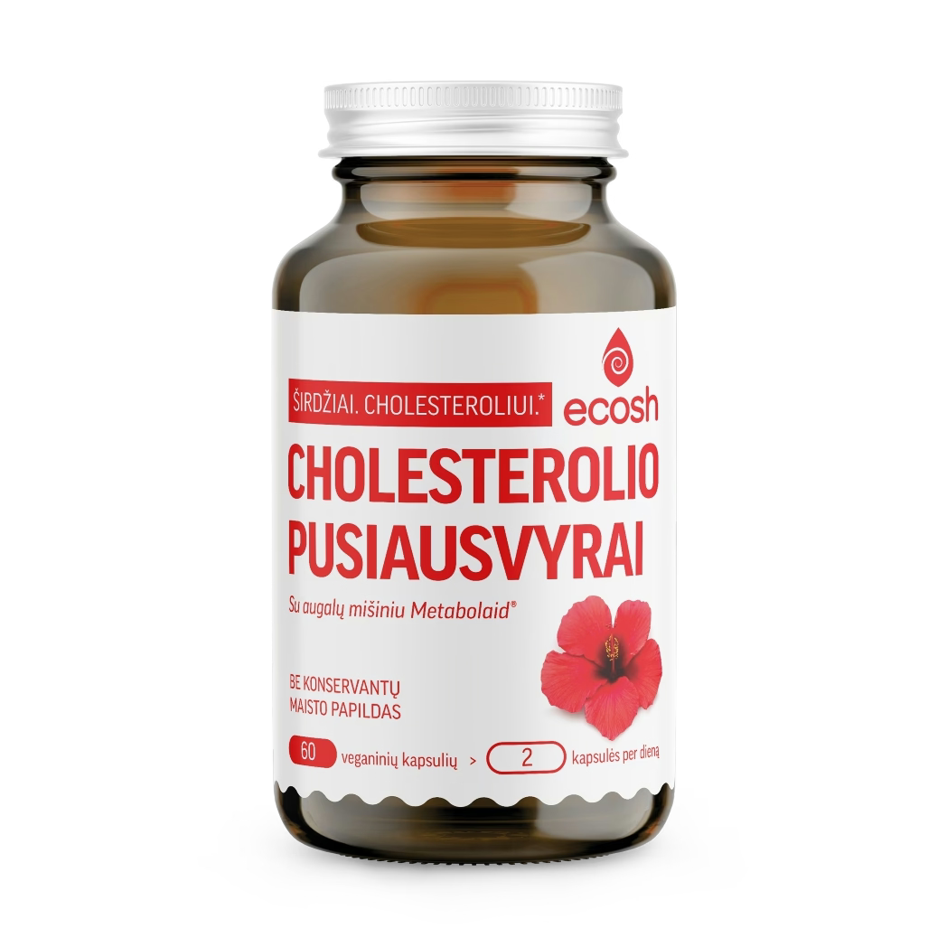 ECOSH Cholesterolio balansas su Metabolaid žolelių mišiniu, 60 kapsulių