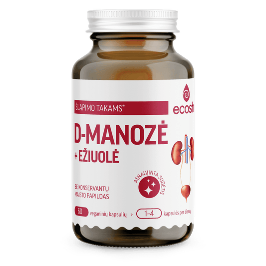 ECOSH D-manozė su ežiuole, 60 kapsulių