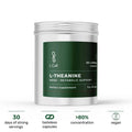 L Cell L-Theanine 200mg vegan capsules for mood and metabolic support in silver container