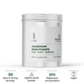 L Cell Magnesium Bisglycinate powder in silver container for sleep and muscle support