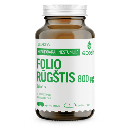 ECOSH bioaktyvioji folio rūgštis (folatas), 800 µg
