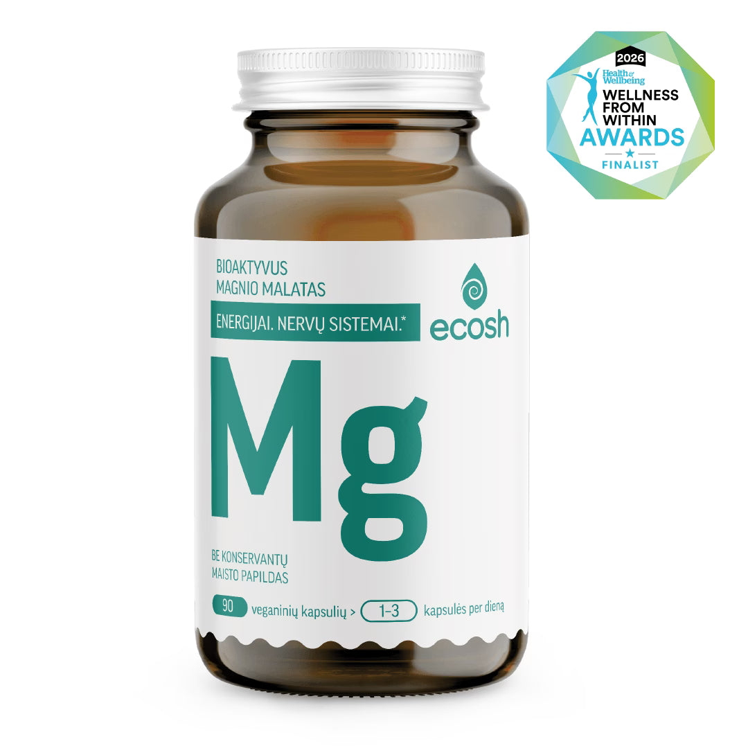 ECOSH biologiškai aktyvus magnio malatas 77 mg, 90 kapsulių