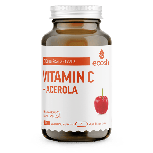 ECOSH bioaktyvus vitaminas C su acerola, 90 kapsulių
