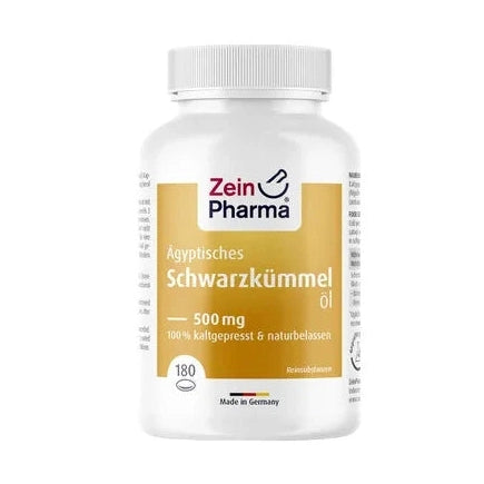 Zein Pharma Egyptian Black Cumin Oil 500mg cold-pressed supplement bottle