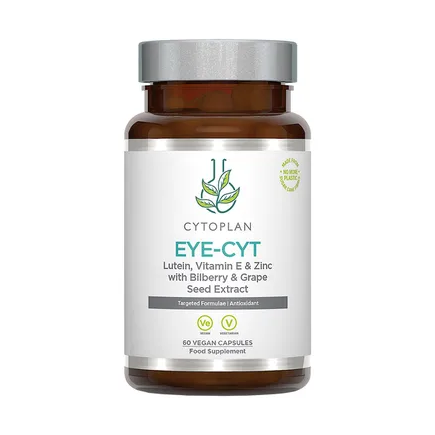 Cytoplan Eye-cyt lutein vitamin E zinc vegan capsules with bilberry and grape seed extract