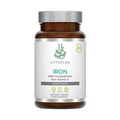 Cytoplan Iron food supplement with vitamin C and molybdenum in brown glass bottle with vegan tablets