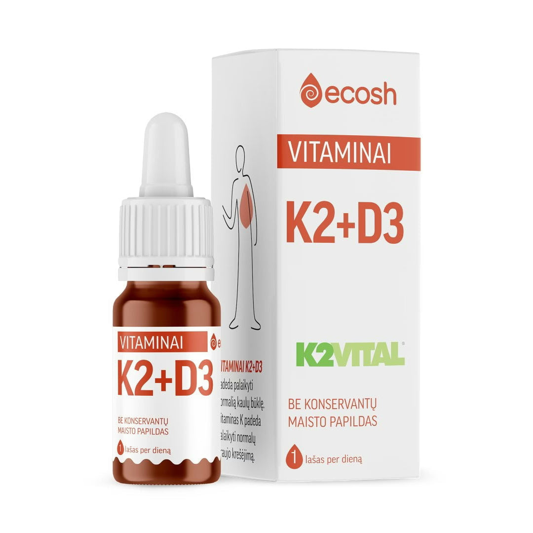 ECOSH vitaminai K2 (K2VITAL, 45 μg) + D3 (2000 TV, 50 μg), 10 ml