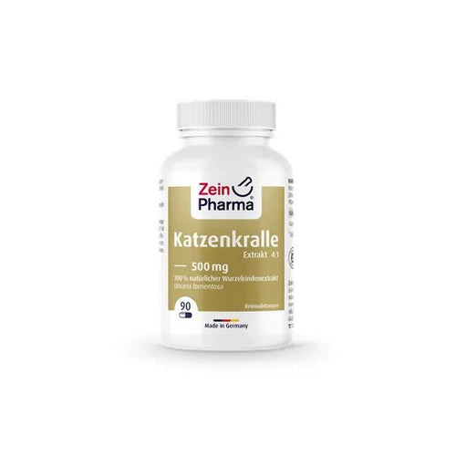 Zein Pharma Uncaria tomentosa 500mg tablets in white bottle