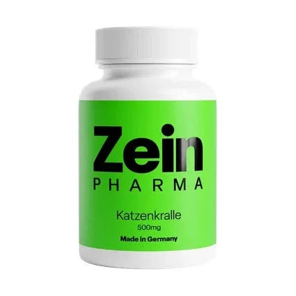 Zein Pharma Cat's Claw root supplement bottle with green label