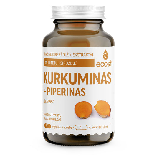 ECOSH kurkuminas su BCM-95® ekstraktu ir piperinu, 90 kapsulių