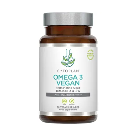 Cytoplan Omega 3 Vegan capsules from marine algae with DHA EPA for heart health