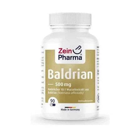 Zein Pharma Valerian extract 500mg bottle with German flag label