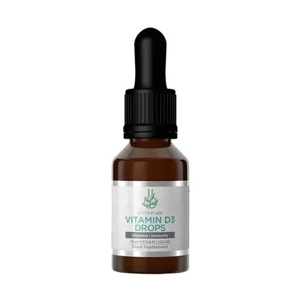 Cytoplan Vitamin D3 oral drops 200 IU vegan liquid in amber glass bottle with dropper