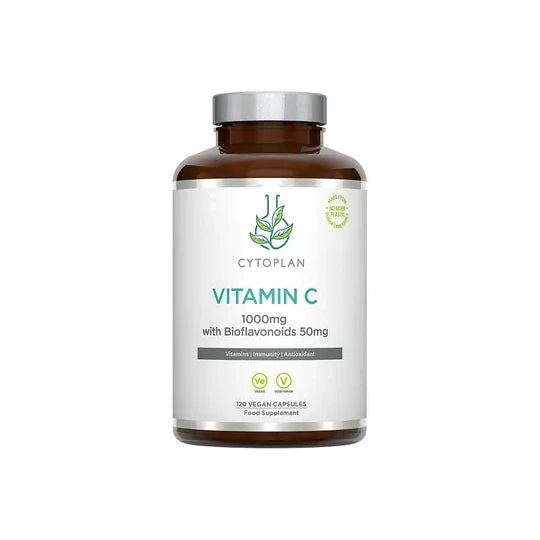 Cytoplan Vitamin C 1000mg with Bioflavonoids 50mg in 120 vegan capsules